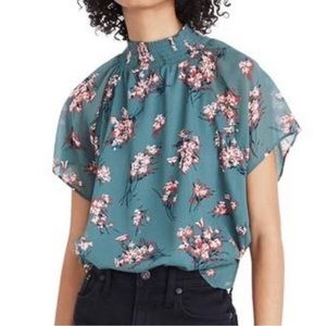 Madewell Butterfly Garden Mock Neck Top